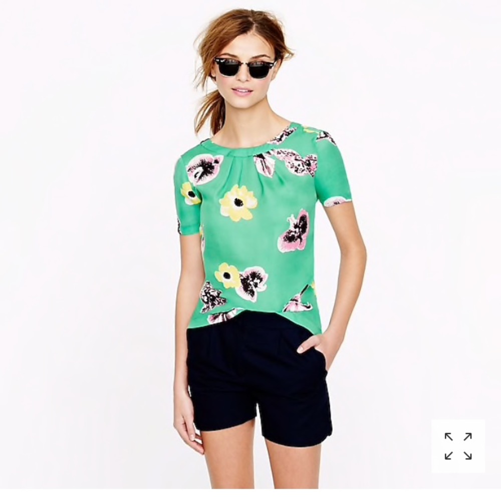 100% silk j Crew floral top
